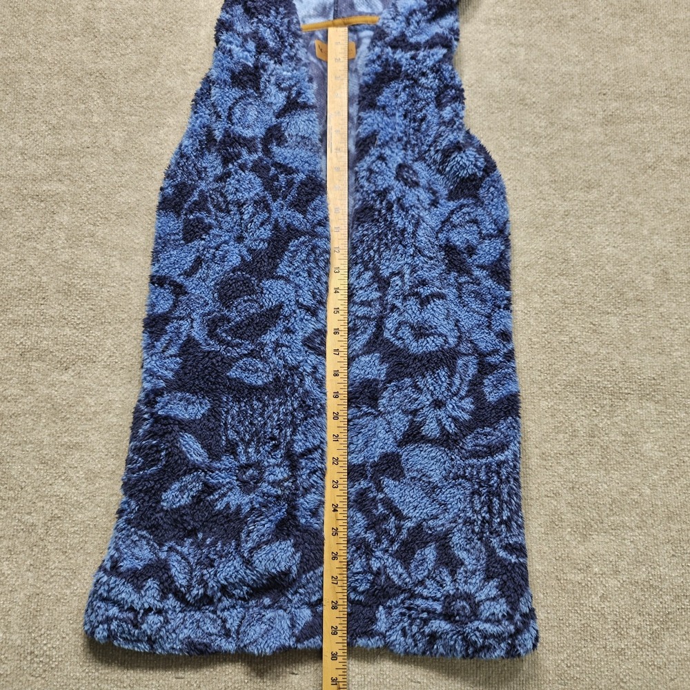 Koolaburra by UGG Women's Hooded Vest Blue Floral Pockets Hoodie Sz Small - Picture 4 of 8